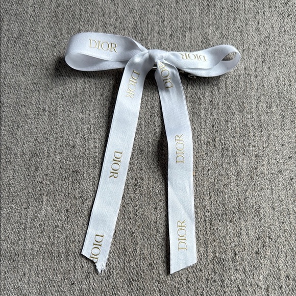 Dior | Accessories | Dior White And Gold Hair Ribbon | Poshmark